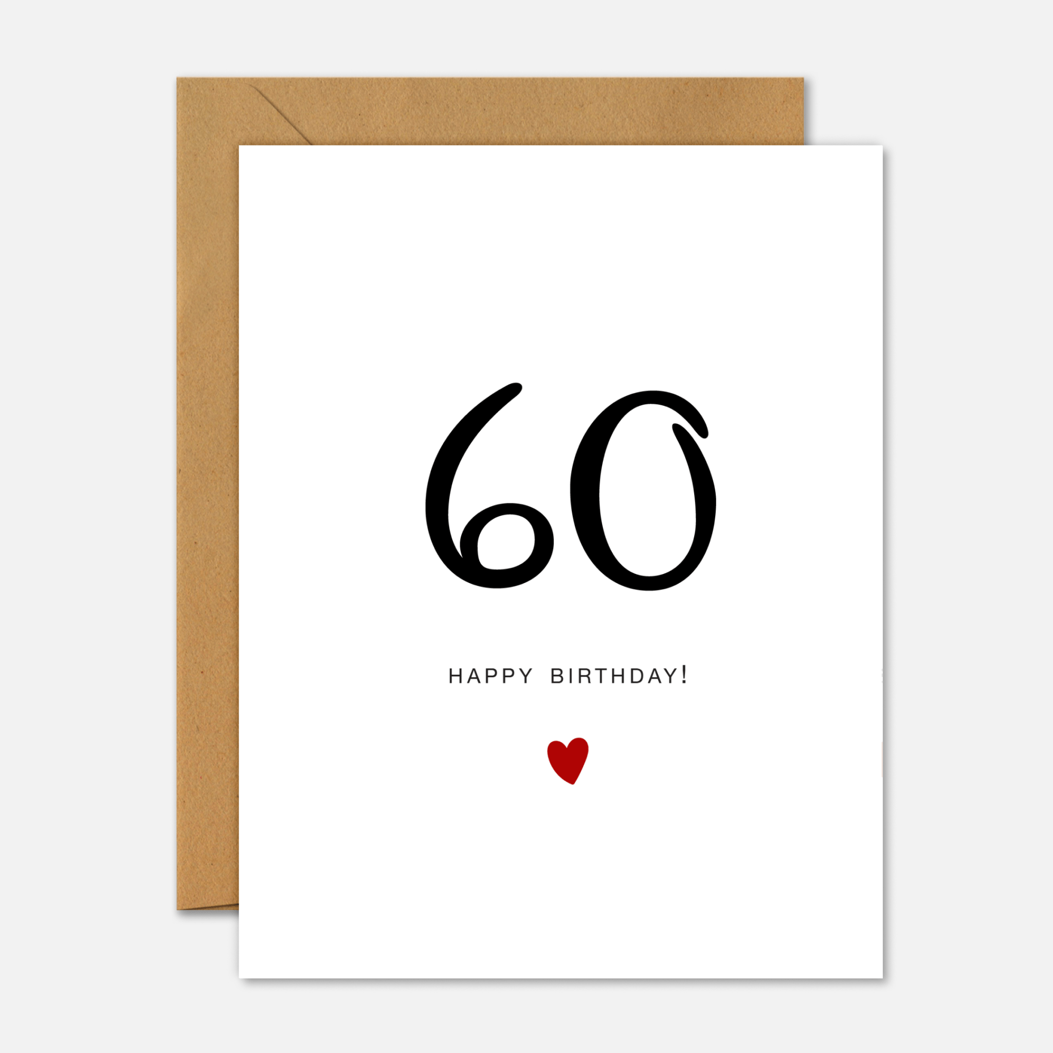 Footnotes – Großhandel Geburtstagskarten – 60. Geburtstagskarte - Meilenstein-Geburtstag Handschrift Rotes Herz0