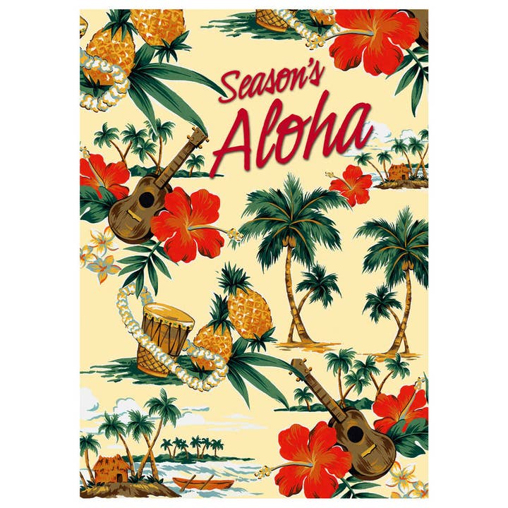 Just Write Arts - Wholesale Christmas Card - Season's Aloha Merry Christmas Hawaiian Style