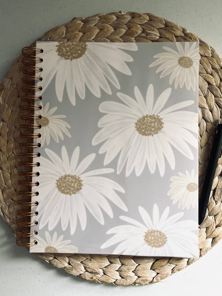 Daisies | Floral | Notebook | Lined, Dot Grid, Graph paper for wholesale by Hye In Lee Designs