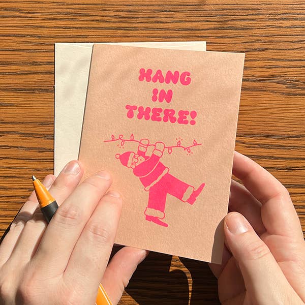 Gingergold - Wholesale Christmas Card - Hang In There Santa Card2