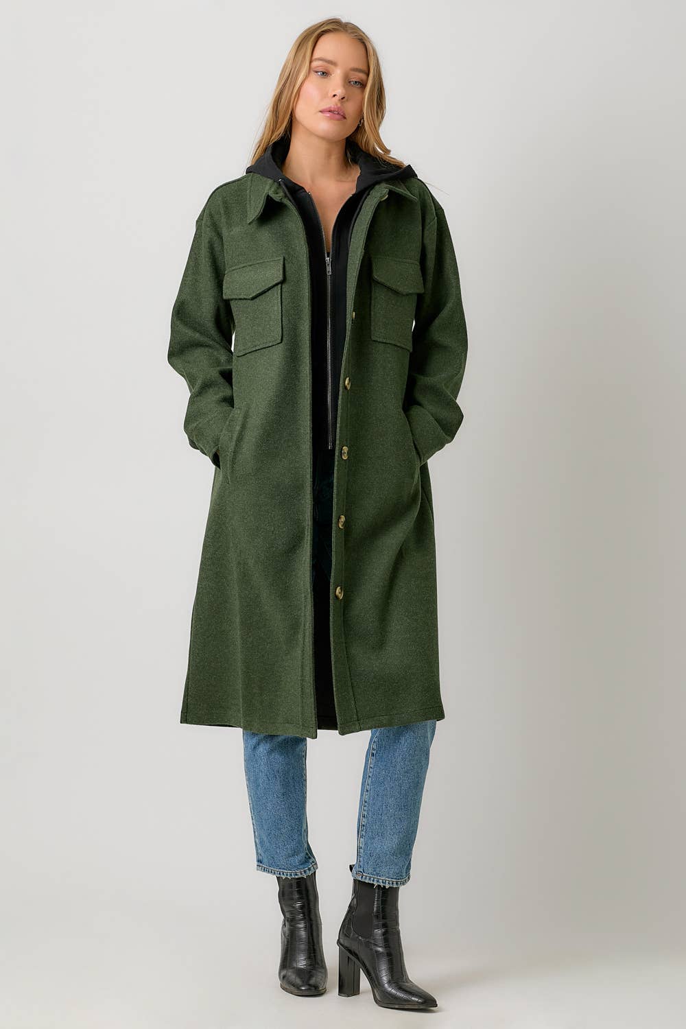 Mystree – Engroshandel Frakke - Dame – 60737 Twofer hættetrøje massiv frakke42