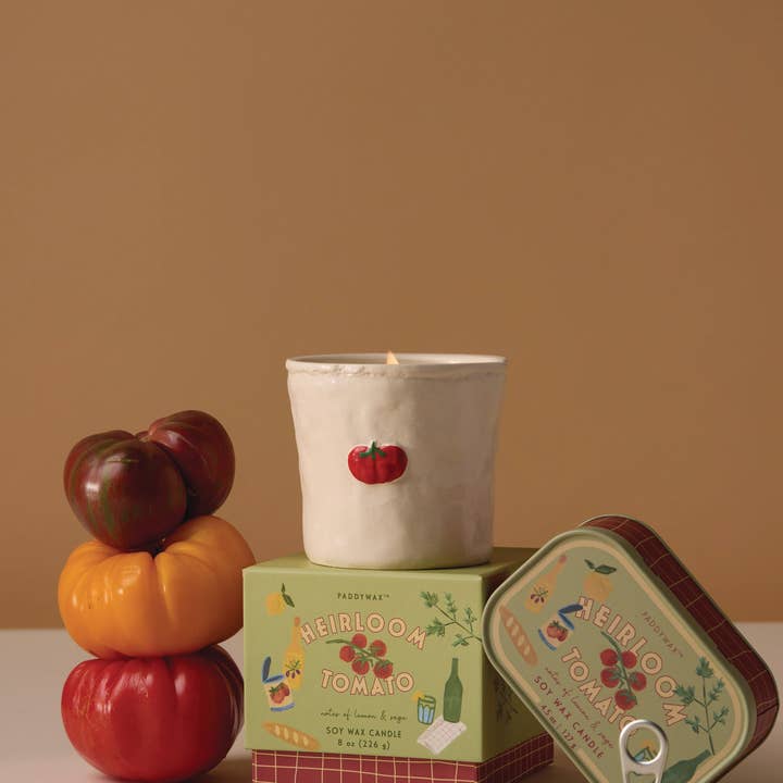 Designworks Collective – wholesale Jar/filled candle – Paddywax Bistro Tomato Ceramic Candle - Heirloom Tomato3