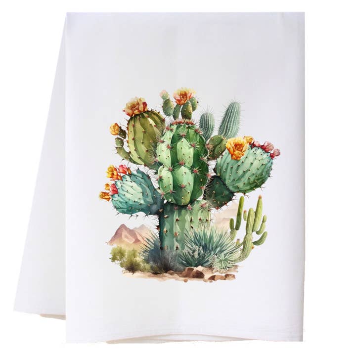 Blooming Cactus 1 Kitchen Towel for wholesale by Cora & Pate