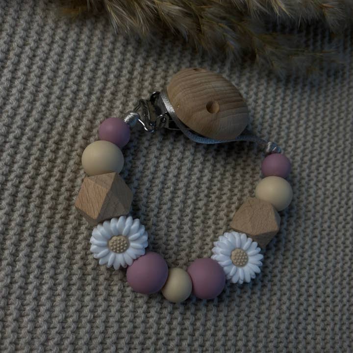 Attache-sucette sans nom | flower & heather pour la vente par Baby Jewellery