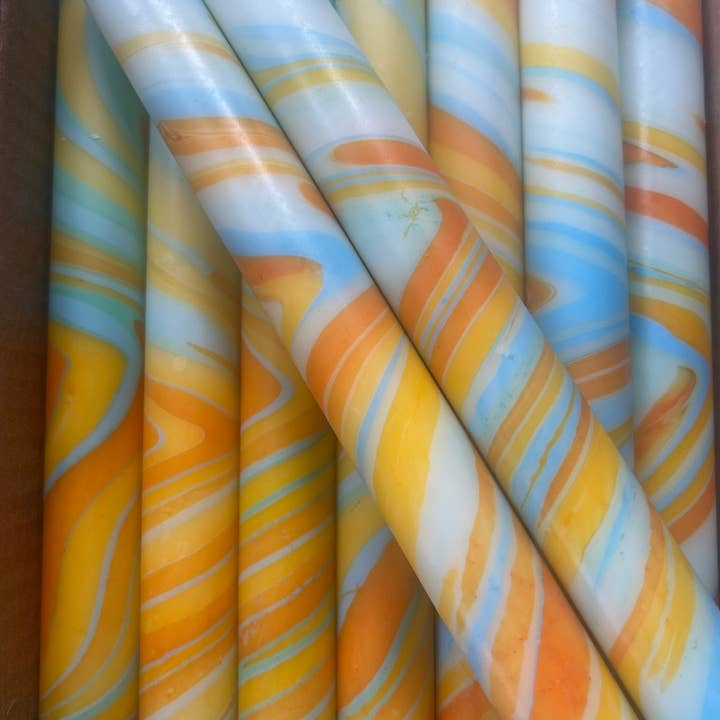 The Colour Emporium - Wholesale Tapered candle/candlestick - Marbled Candles Individual2