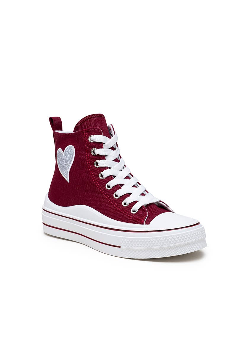 LADY GLORY - Wholesale Lifestyle Sneakers - Women's - Women's High-Top Sneakers with Glitter Heart14