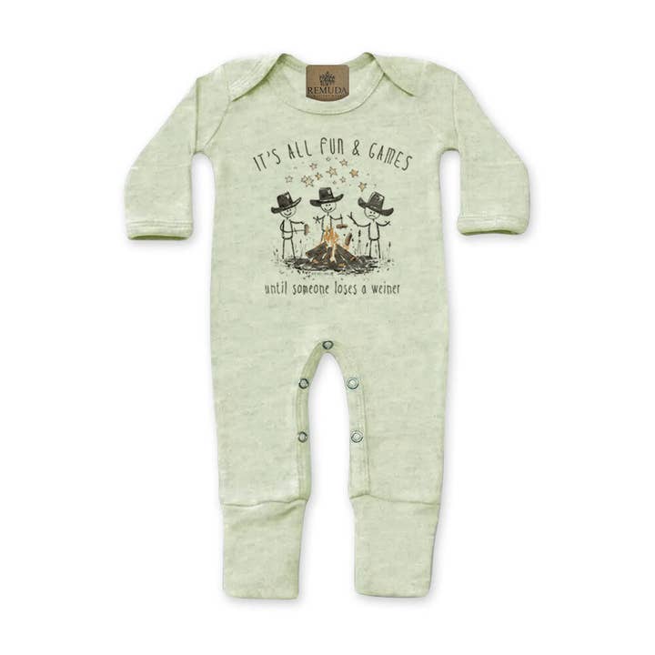 Remuda Western Wear - Wholesale Sleepsuit - Baby - It's All Fun & Games Until Someone Loses A Weiner - Infant Camping Sleepwear3