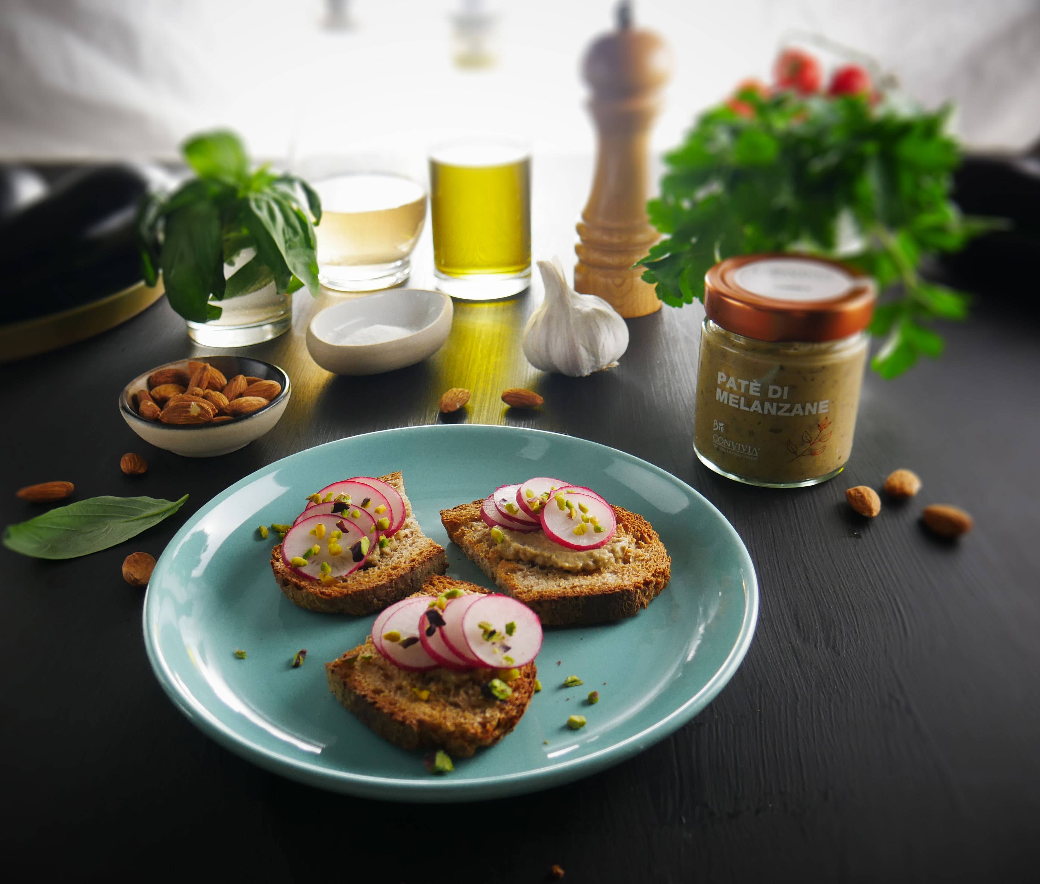CONVIVIA for italian food lovers - Wholesale Tapenade - Organic aubergine pâté 190g5