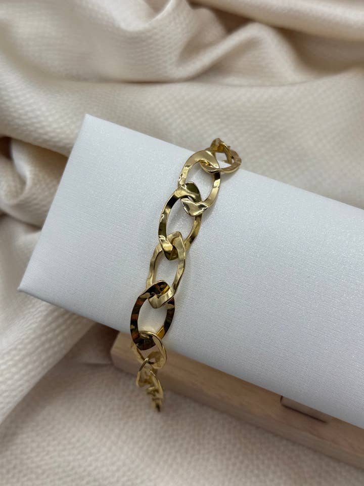 Kromme Ovale Roestvrijstalen Armband#1 voor wholesale door YOLA