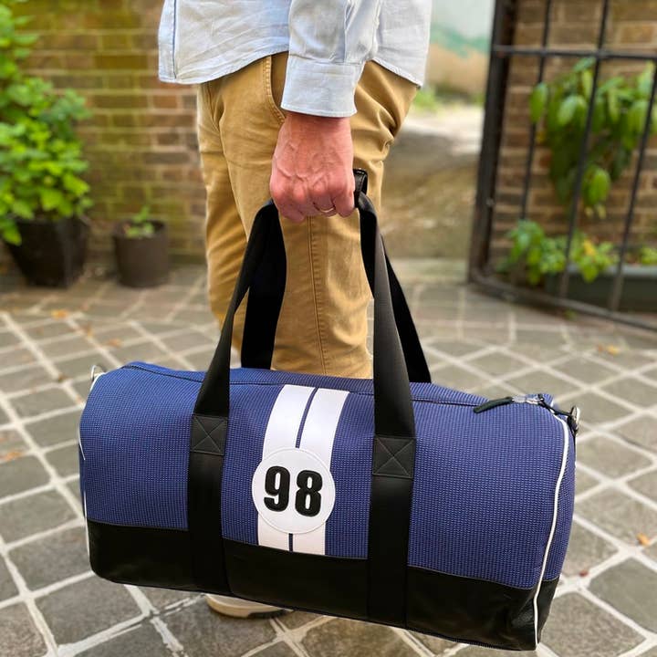 E2R PARIS - Wholesale Weekender Bag - Unisex - Riccardo BB98 unisex blue eco-responsible travel bag