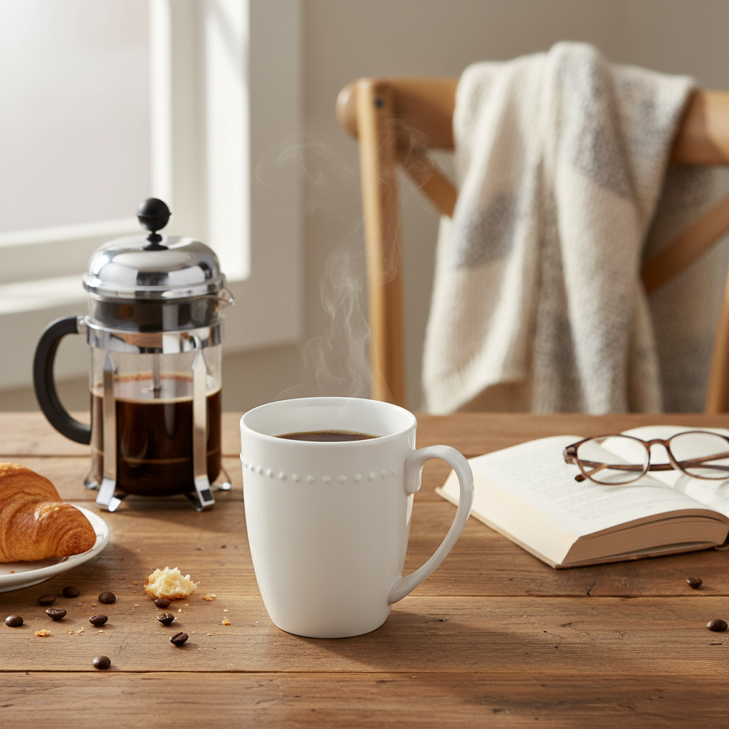 Kadra Kitchenware - Wholesale Coffee Mug - Maison Neuve - Hobnail, Bone China Coffee Mug1