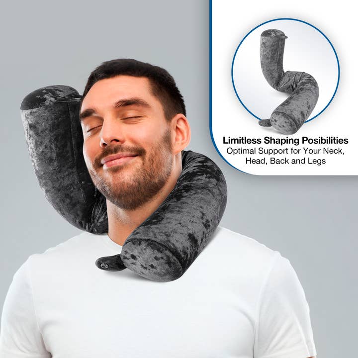 Cloudz - Wholesale Travel Pillow - Cloudz Flex Multi Use Memory Foam Travel Pillow - Grey3
