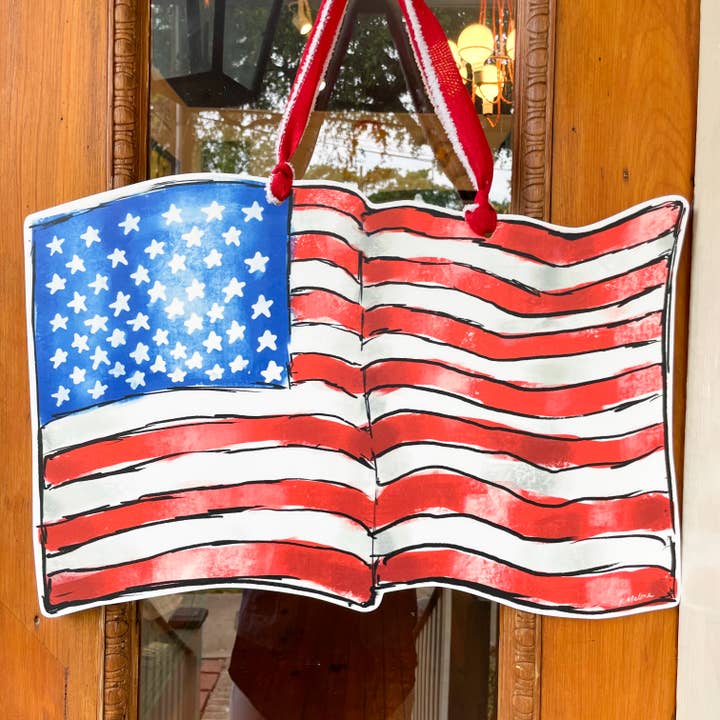 Home Malone - Wholesale Door Hanger - American Flag Door Hanger USA Patriotic Outdoor Decor