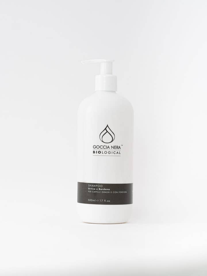 Champú Biológico Ortiga y Bardana Anticaspa 500ml para venta al por mayor de Goccia Nera