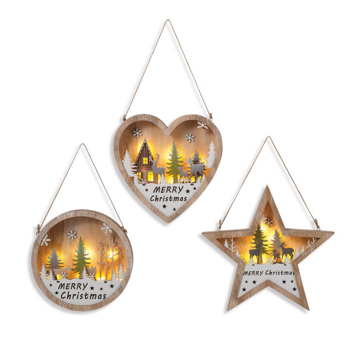 The Gerson Companies - Wholesale Ornament - 9.5"H B/O Lighted Laser Cut Wo0