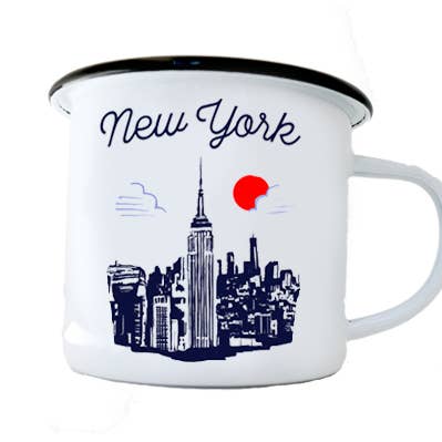 Empire State Building New York, Manhattan Sketch Camp Mug for wholesale by Happy Place by Lola Star