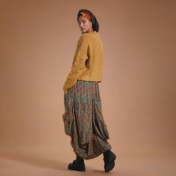 Los Banditos - Vendita all'ingrosso Gonna - Donna - Gonna boho lunga con tasca oversize con stampa etnica