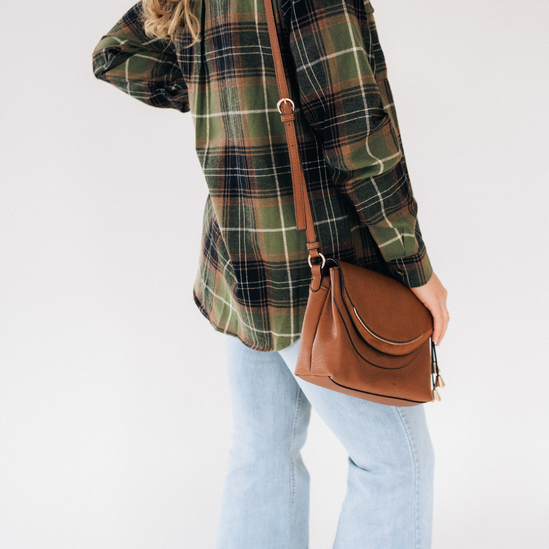 HAHA MAMA Clothing - Wholesale Button Down Shirt - Unisex - Lightweight Green Flannel - Adult5