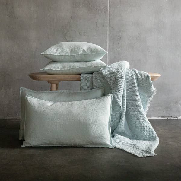 LinenMe - Wholesale Throw Pillow Cover - Linen Cushion Cover Ice Blue Stone Washed0