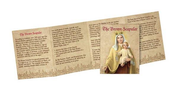 Christian Brands Catholic - Wholesale Prayer Beads Necklace - Brown Wool Scapular - Lg 12 Pc1