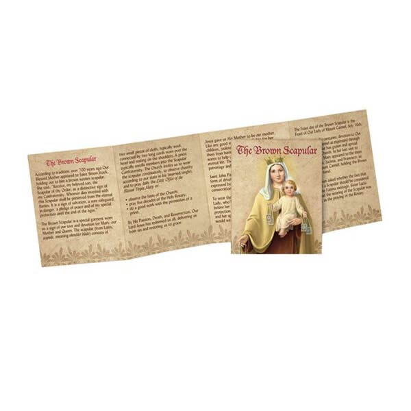 Christian Brands Catholic - Wholesale Prayer Beads Necklace - Brown Wool Scapular - Lg 12 Pc1