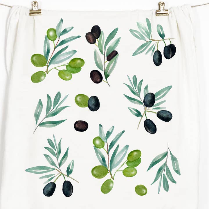 Olives Tea Towel for wholesale by Honey Brush Design®
