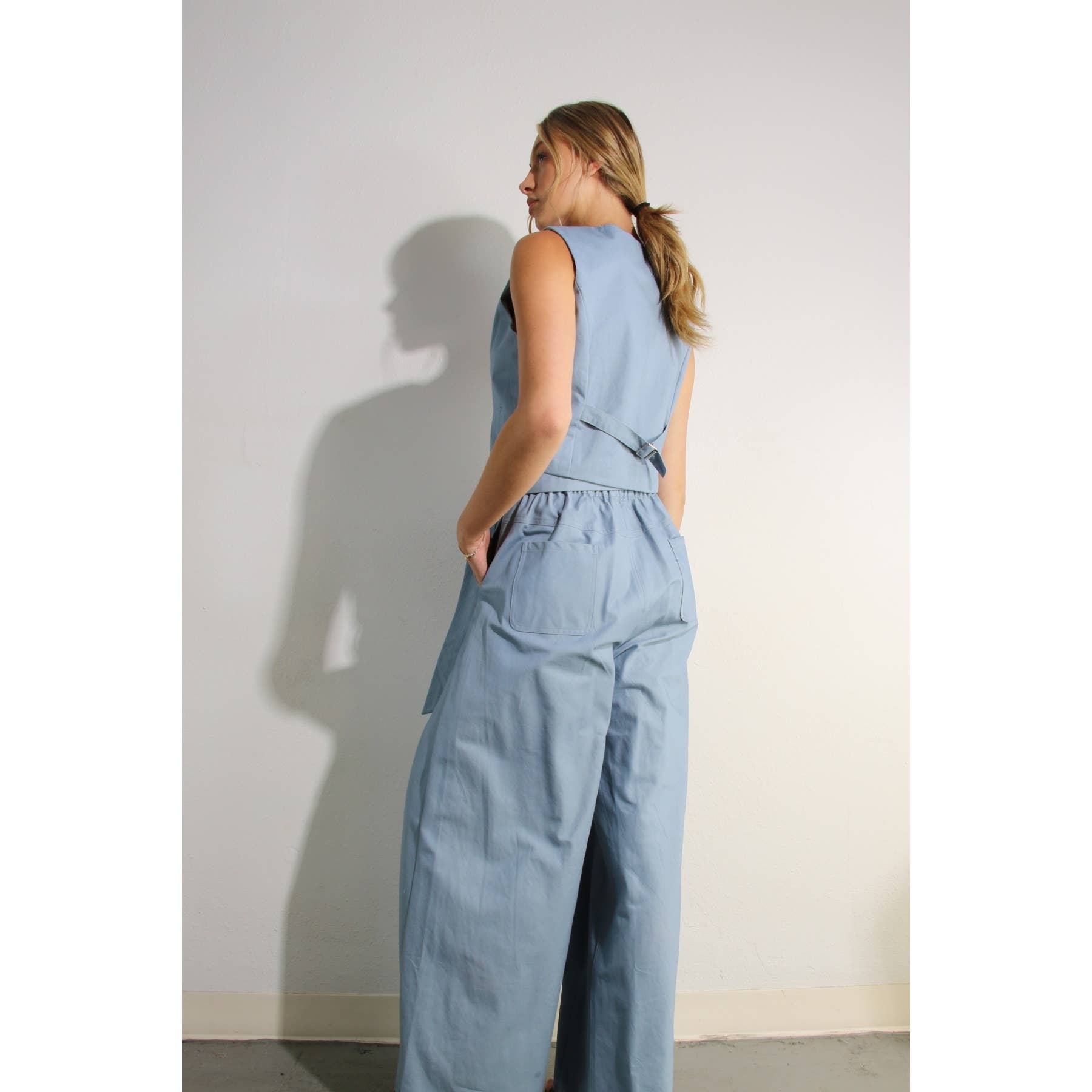 BLUE HAZE COTTON VEST AND PANTS SET for wholesale on Faire15