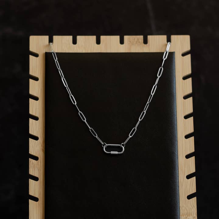 That Queer Card Co - Wholesale Pendant/Charm Necklace - Carabiner necklace | Stainless steel paperclip chain