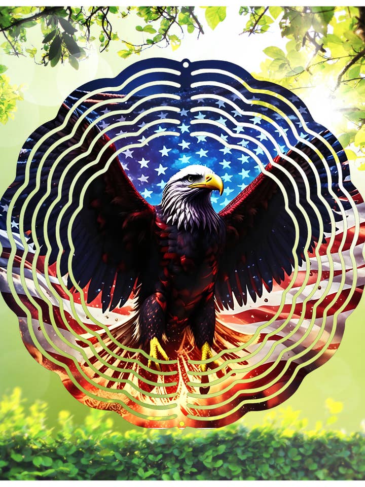 Eagle USA Wind Spinner w/hook 8 inch Veteran for wholesale by RLWetland