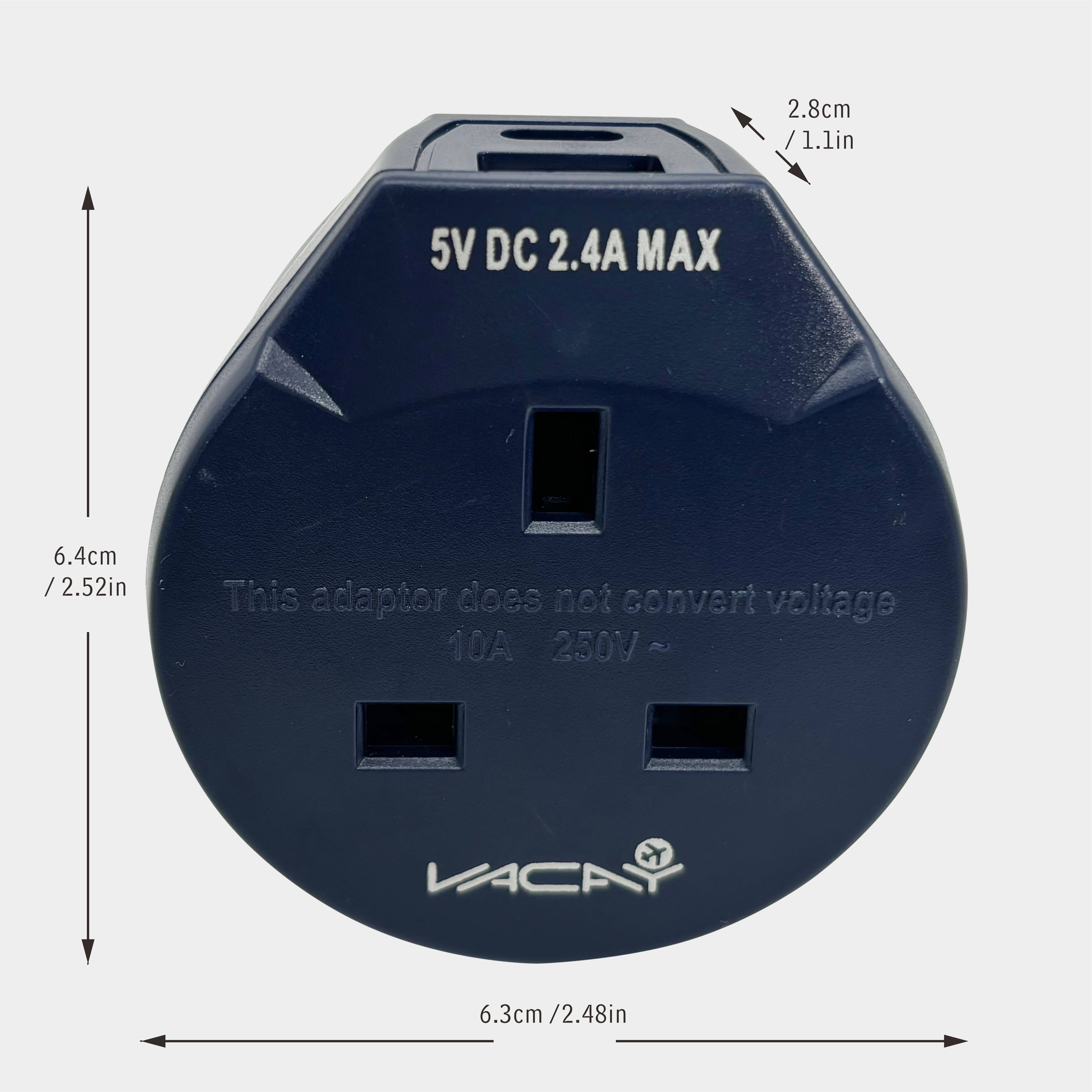 Max-Link Solutions Ltd - Wholesale Power Adapter - VACAY UK to Europe USB Type-A & Type-C Travel Adaptor Plug1