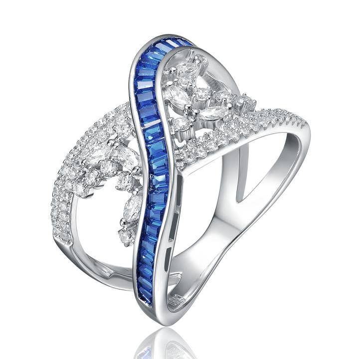 Bague en argent sterling avec zircone cubique (2172-S) pour la vente par Genevive