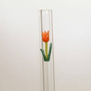 12 Inch Custom Color Tulip Glass Straw for *40-44 oz cups for wholesale by DrinkingStraws.Glass LLC