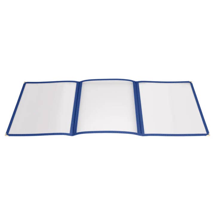 EcoQuality - Wholesale Book Cover - PMCT-9B to PMCT-9U, 9.5"x12.125" Triple Fold Menu Covers, 5 Colors1