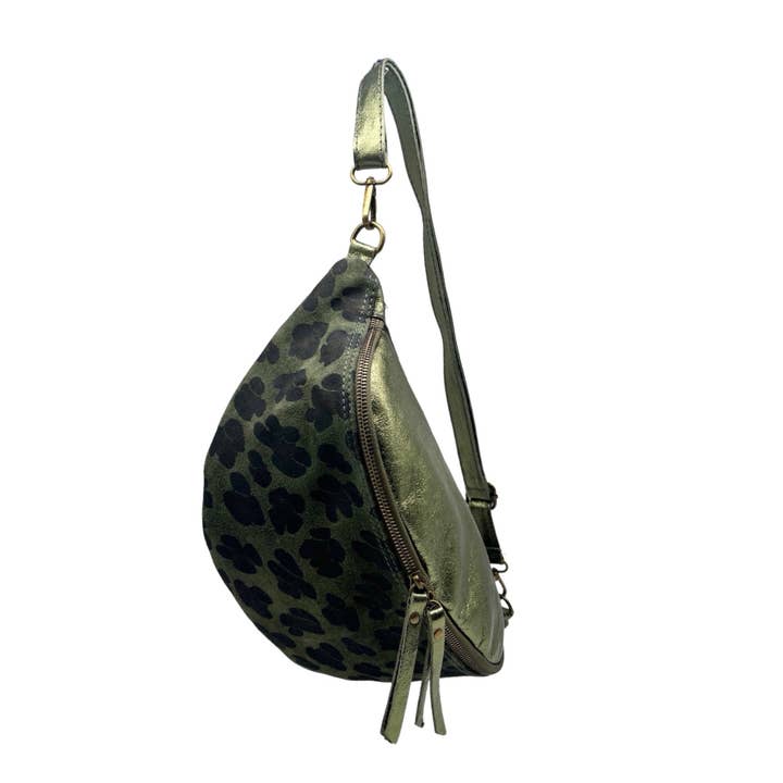 Louisa lee - Wholesale Belt Bag - Women's - GM LEOPARD LEATHER FANNY PACK