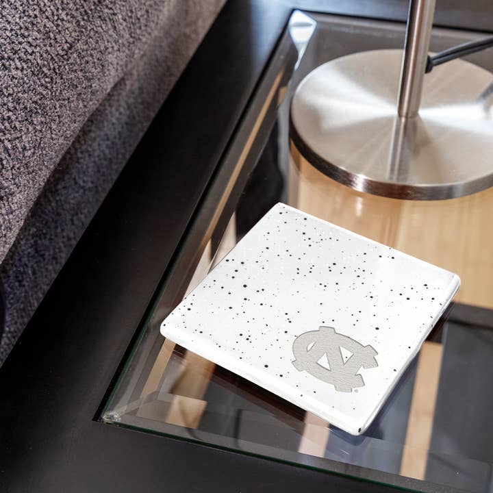 Rico Industries - Wholesale Coasters - NCAA North Carolina Tar Heels White Laser Engr. Coaster3