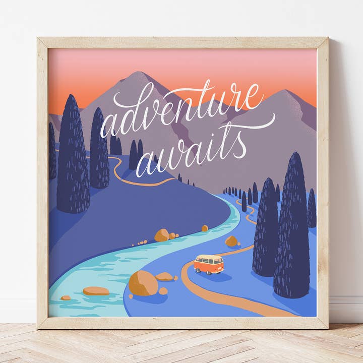 Adventure Awaits Art Print for wholesale by hey, alissandra