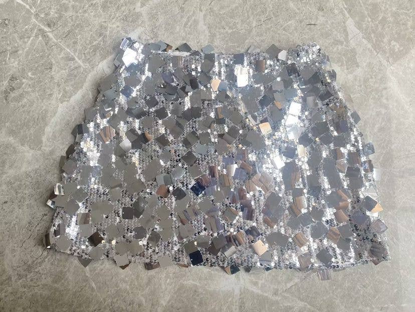 Rosa Clothing - Wholesale Skirt - Women's - Christmas Party large Sequin low rise mini skirt3