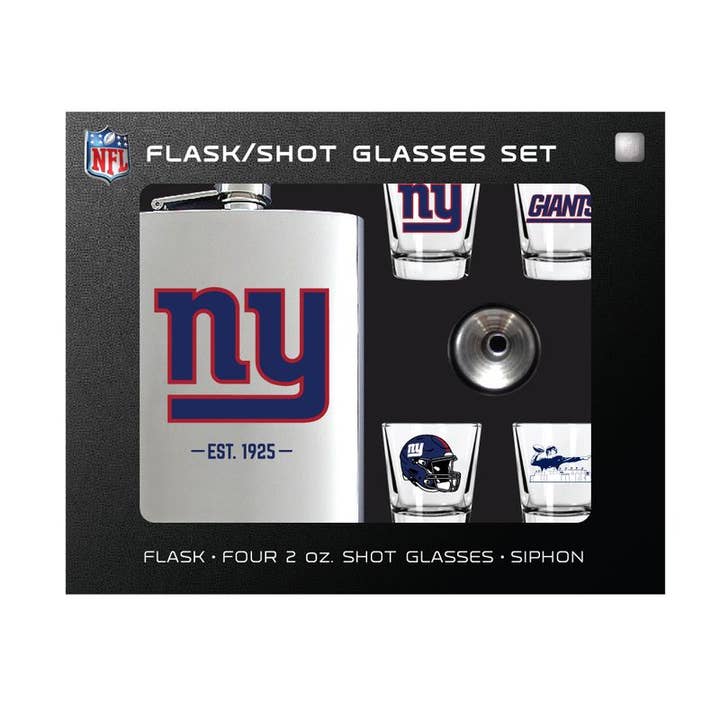 NFL New York Giants Flask Gift Set for wholesale by Mojo Licensing
