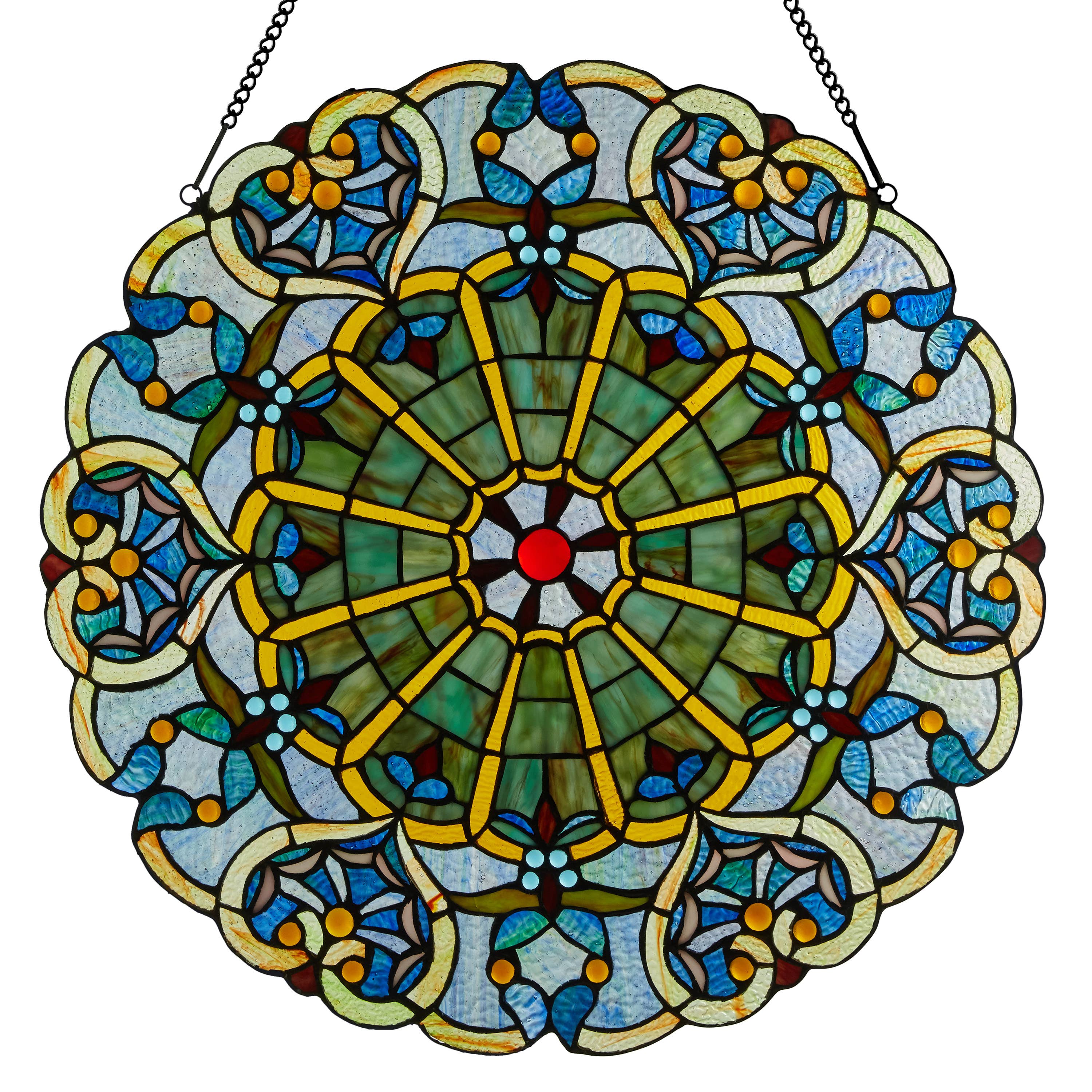River of Goods - Wholesale Suncatcher - 22"W Webbed Heart Stained Glass Window Panel1