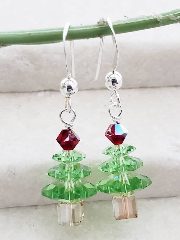 Xmas Tree Earrings for wholesale by Sosie Designs
