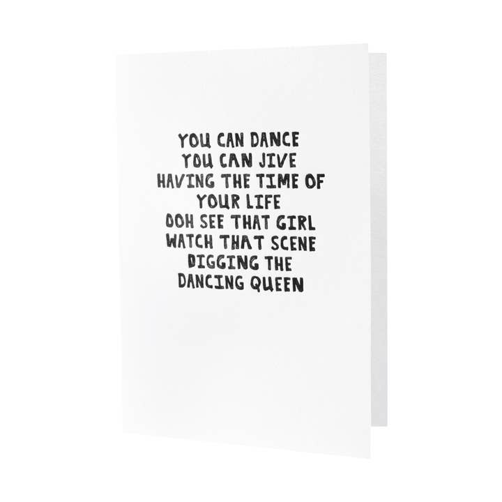 Carte typographique Dancing Queen pour la vente par Hat Wig Glove Co.