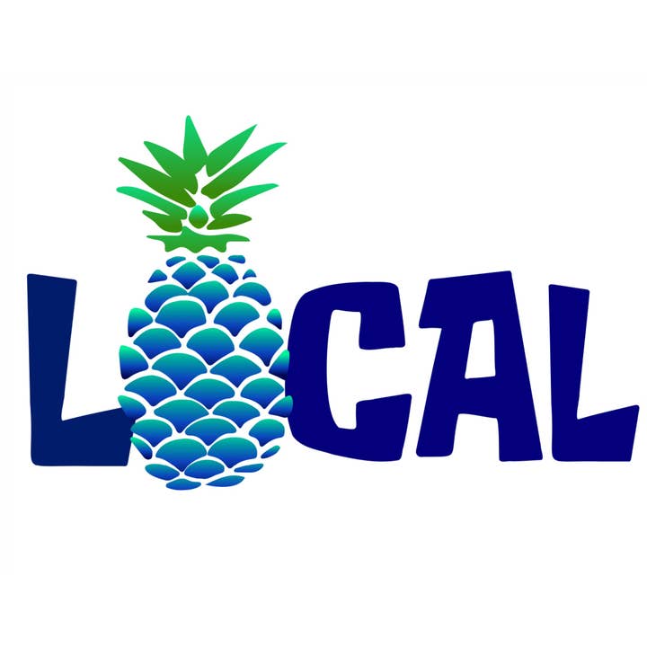 Ladies Custom Long Sleeve UPF 50+ Local Pineapple Blue for wholesale by Paradise Tees LLC