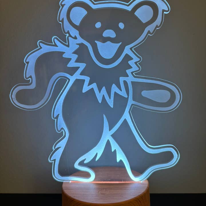 Grateful Dead Dancing Bear Night Light Acrylic LED w/Remote for wholesale by Minglewood Trading
