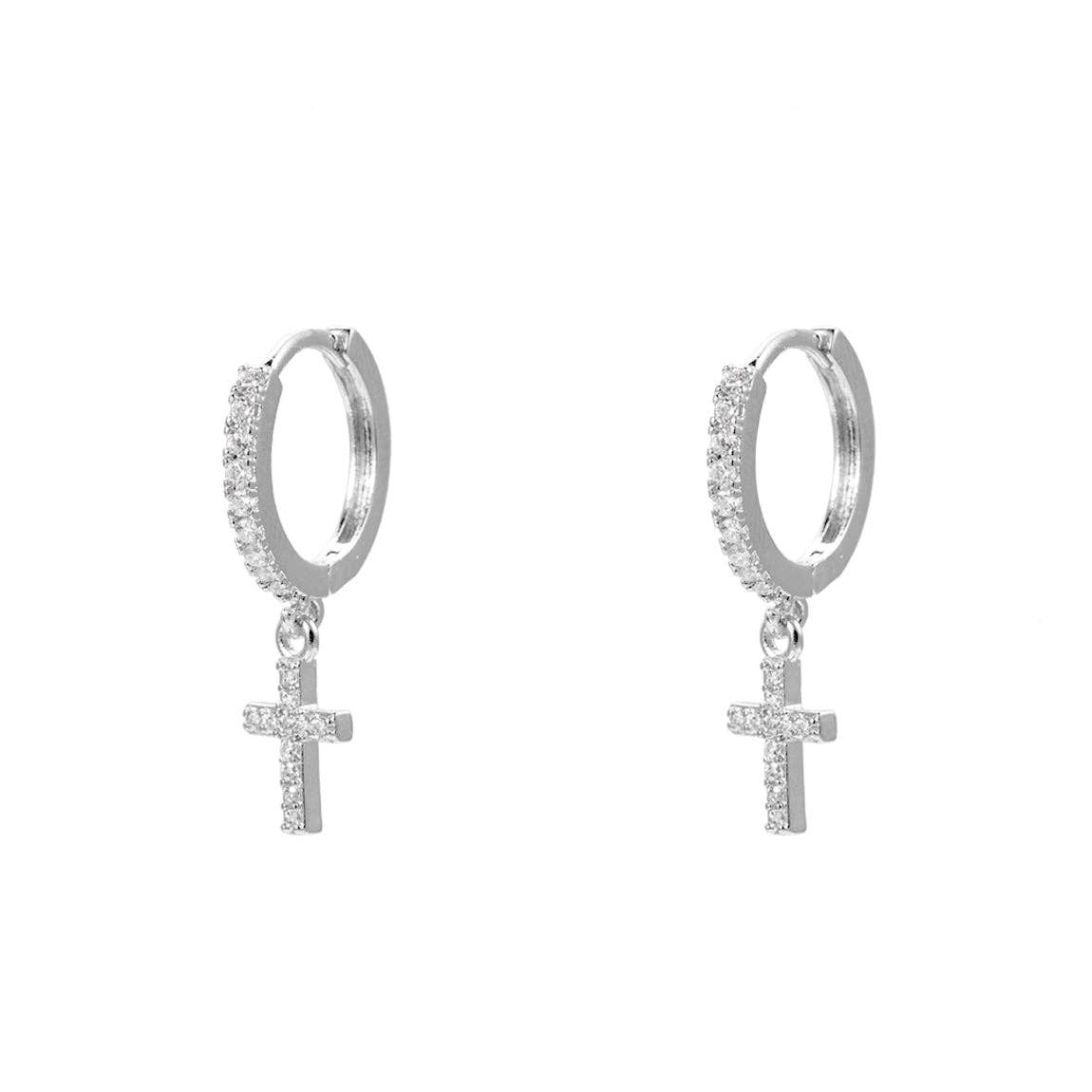 Cala Rose - Vendita all'ingrosso Orecchini a cerchietto - Orecchini a cerchio TINY CROSS1