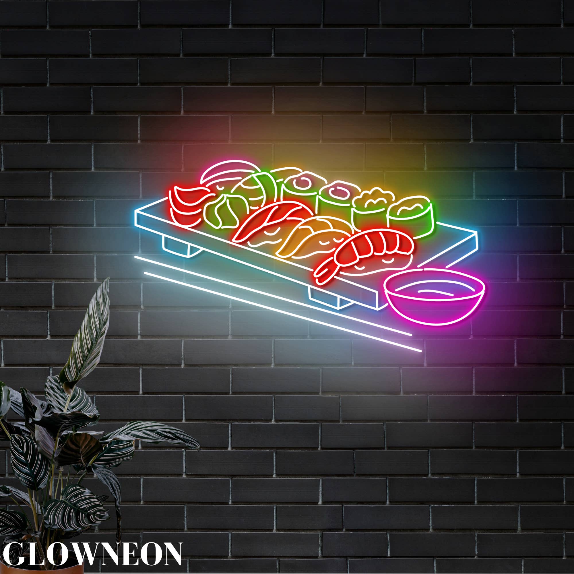 Glow Neon – wholesale Neon sign – Sushi Tray Led Wall Art, Japanese Sushi Restaurant Neon Sign