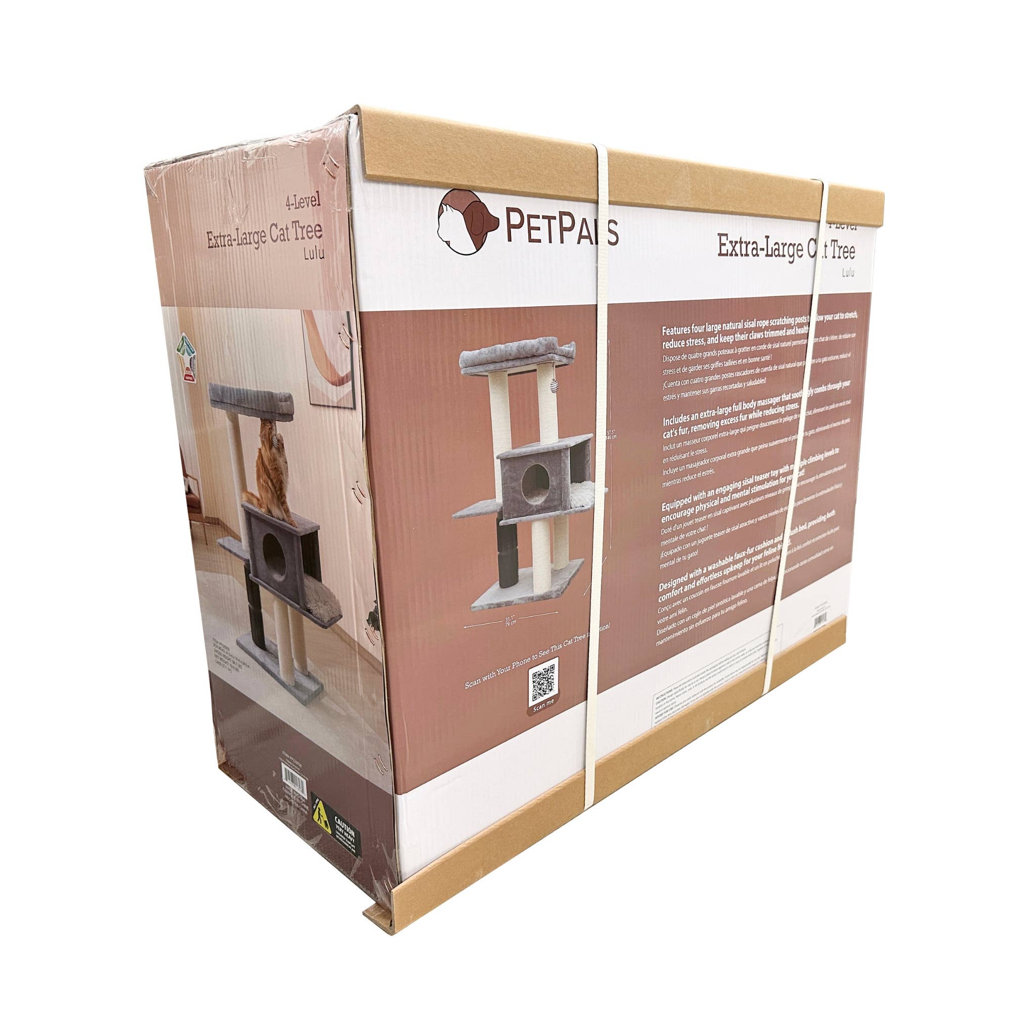 PetPals Group – Engroshandel Kradsetræ - Kat – PetPals 145 cm Grand Maine Coon™ kradsetræ – Lulu2