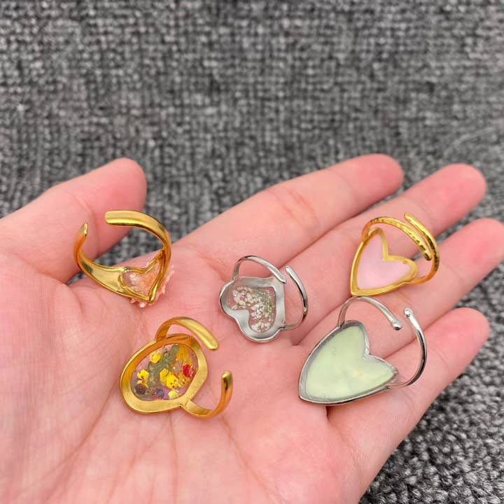 Mio Queena - Wholesale Cocktail/Statement Ring - 18K Gold Plated S.Steel Floral Adjustable Rings - PDF/FGS10