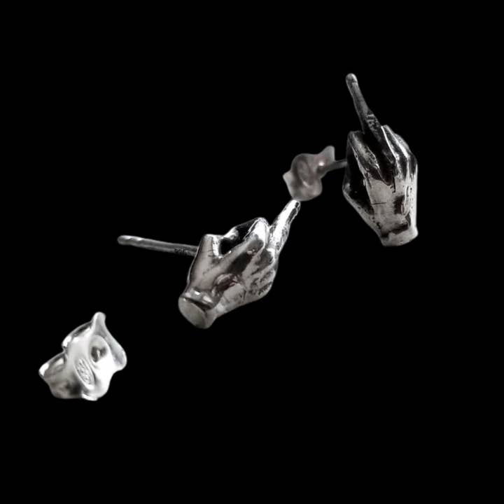 Boucles d'oreilles Doigt d'honneur Va te faire foutre pour la vente par Inchoo bijoux inc