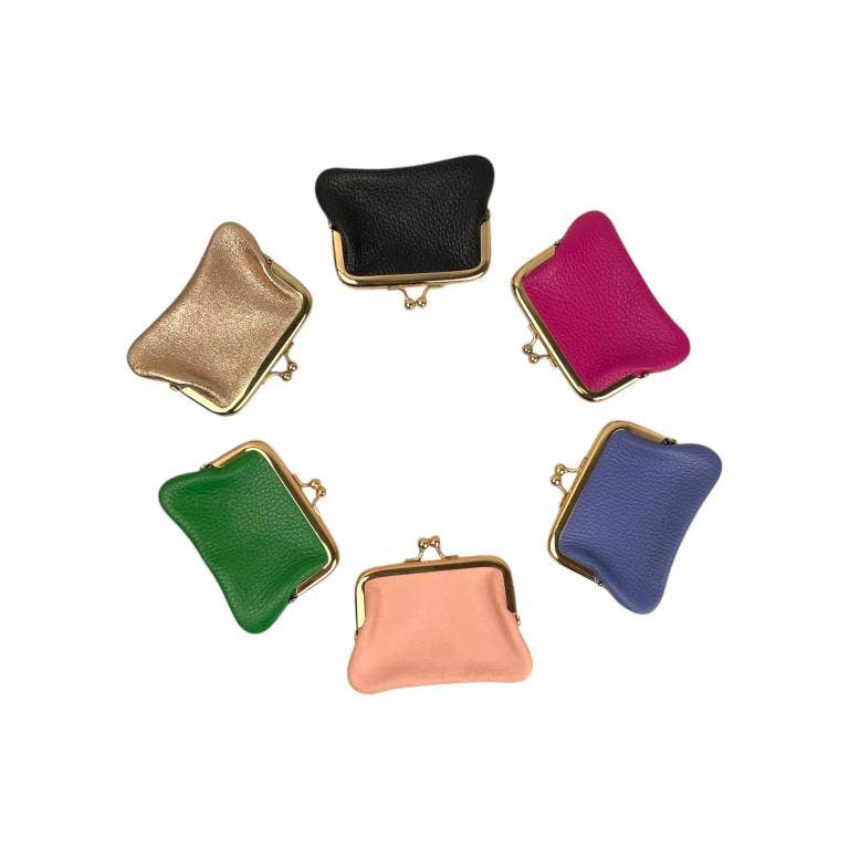 Chenson & Gorett - Wholesale Coin Purse - Women's - Italian Leather Wallet with Click and High Quality. Grain4