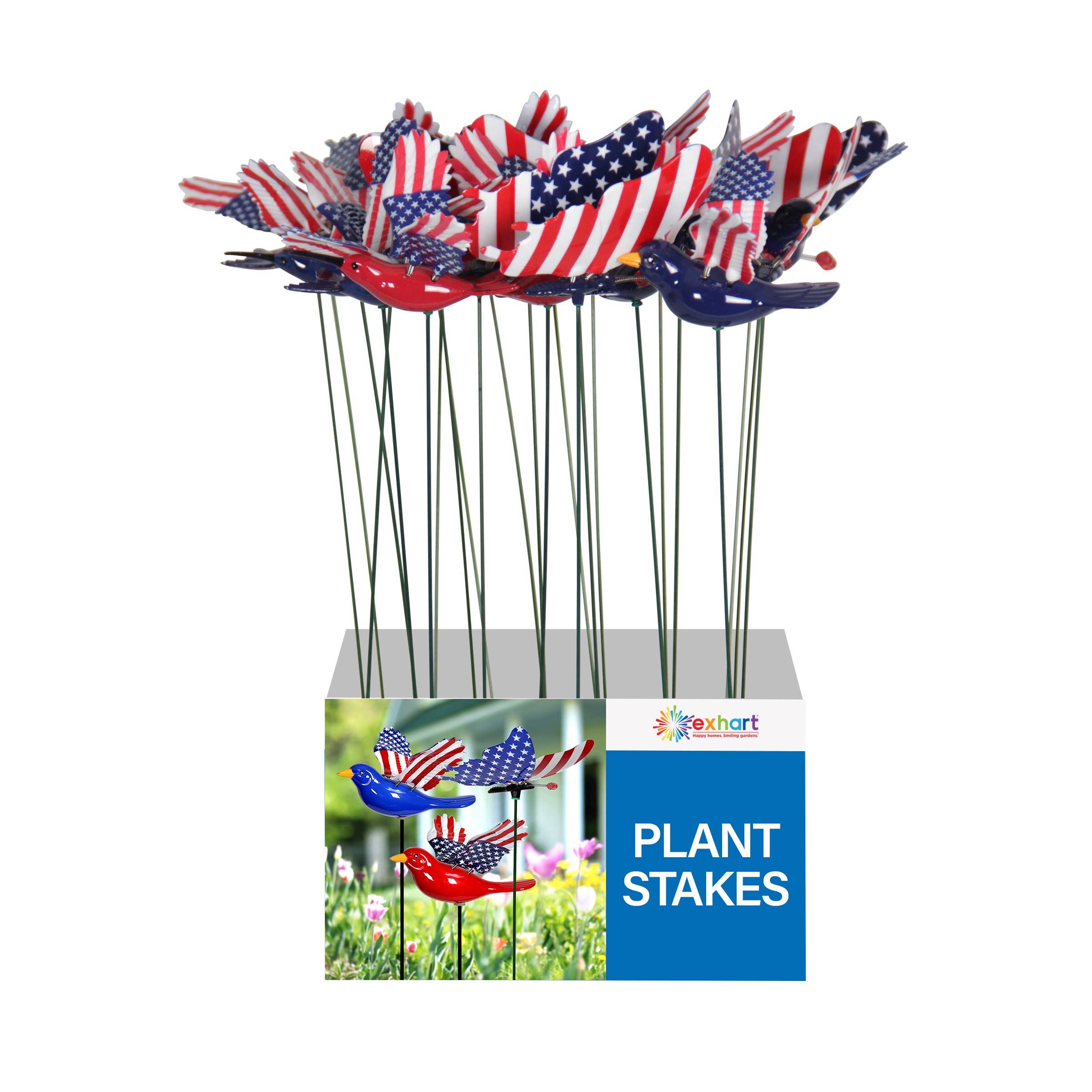 Exhart - Wholesale Garden/Lawn Stake - 24pc WindyWings Patriotic 4 Inch Stake Asst3